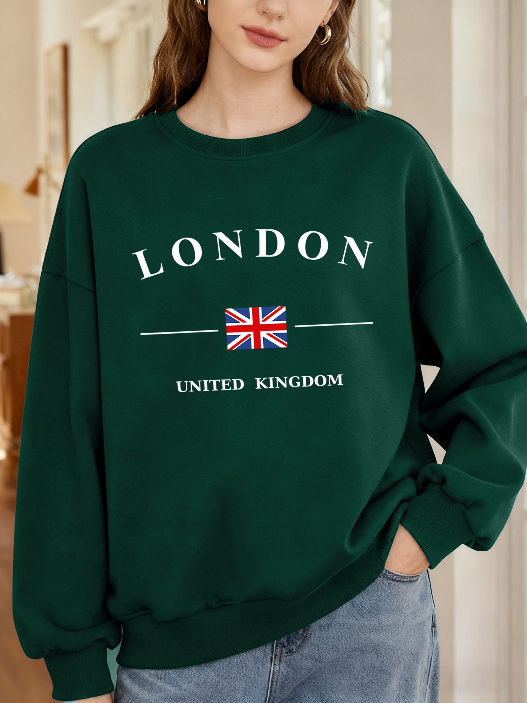 Winter Clothing London - London United Kingdom Flag Printing Sweatshirt