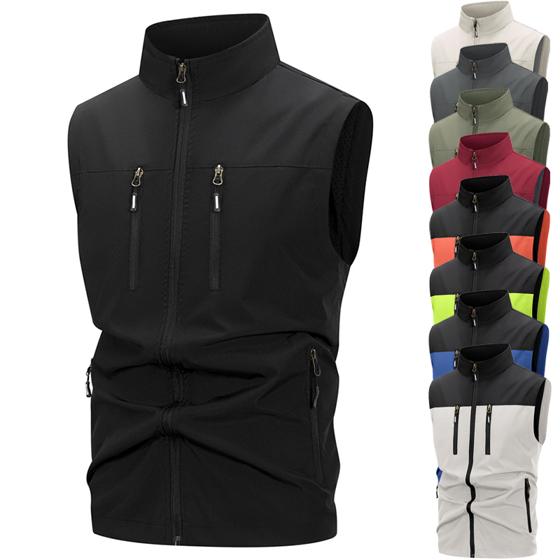Windproof Jacket Softshell - Men's Lightweight Softshell Vest with Zipper