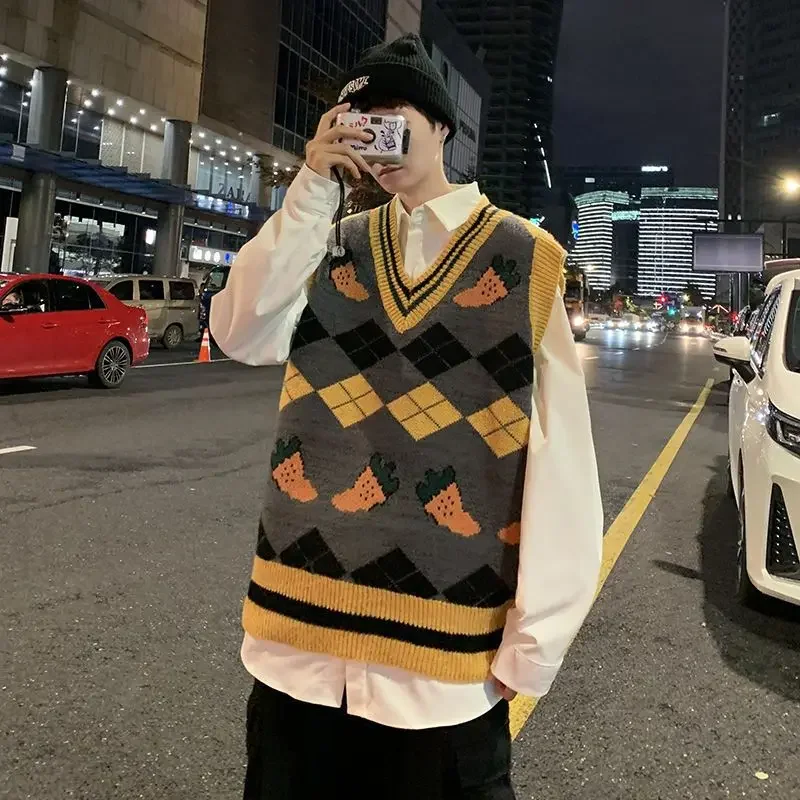 Winter Clothing Men Style - V Neck Sweaters Male Loose Fit