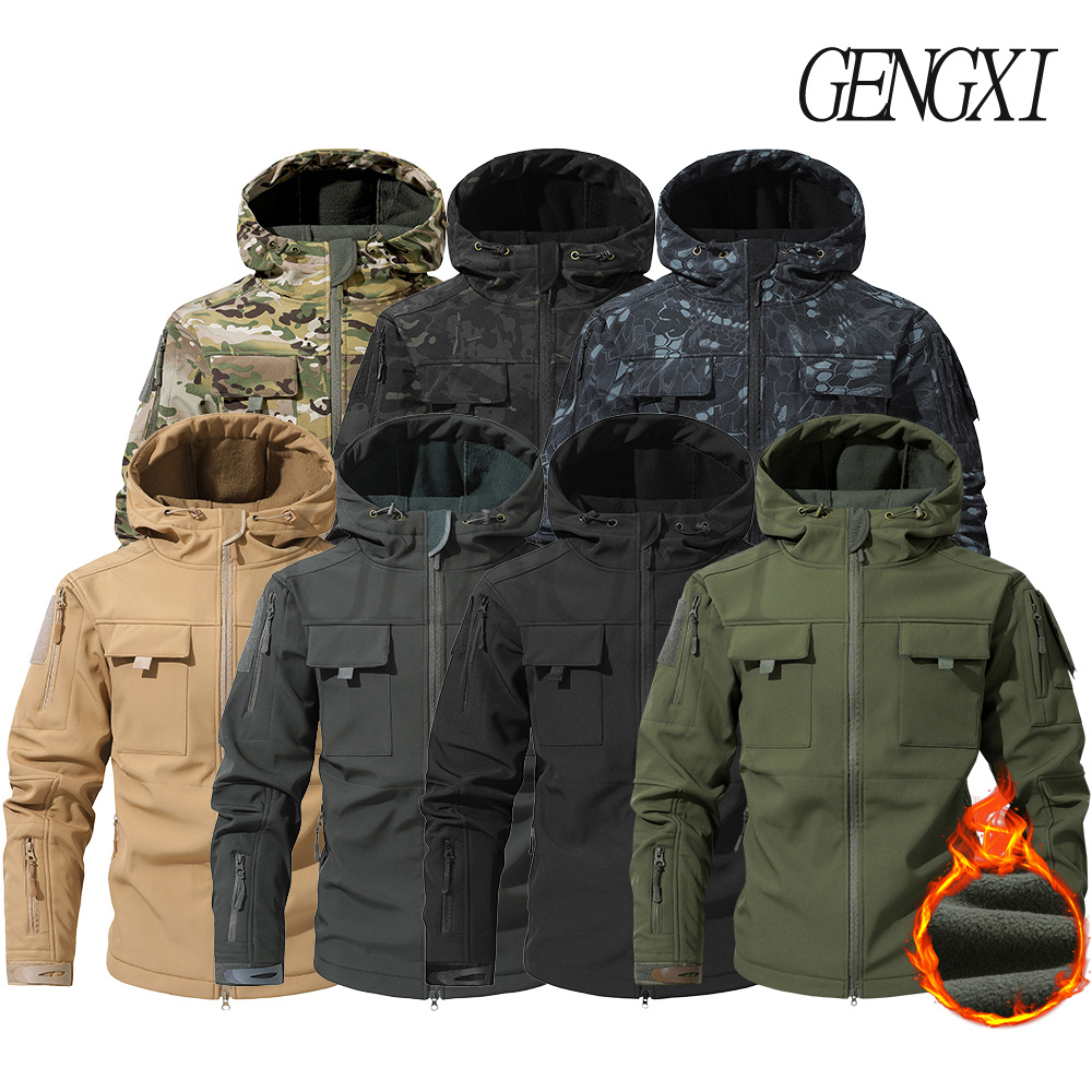 Windproof Jacket Softshell - Outdoor Softshell FleeceLined Jacket Men's Tactical