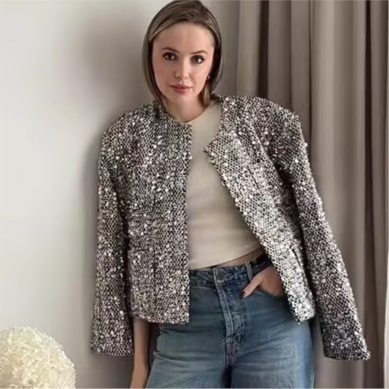 Party Club chic shiny Blazer s - Winter Clothing Dress Up avaliação e preço