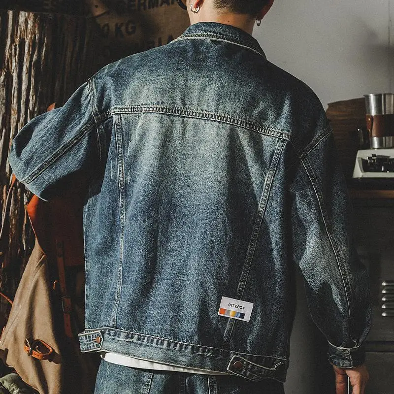 Trendy Loose Denim Jackets Man - Quality Winter Clothing avaliação e preço