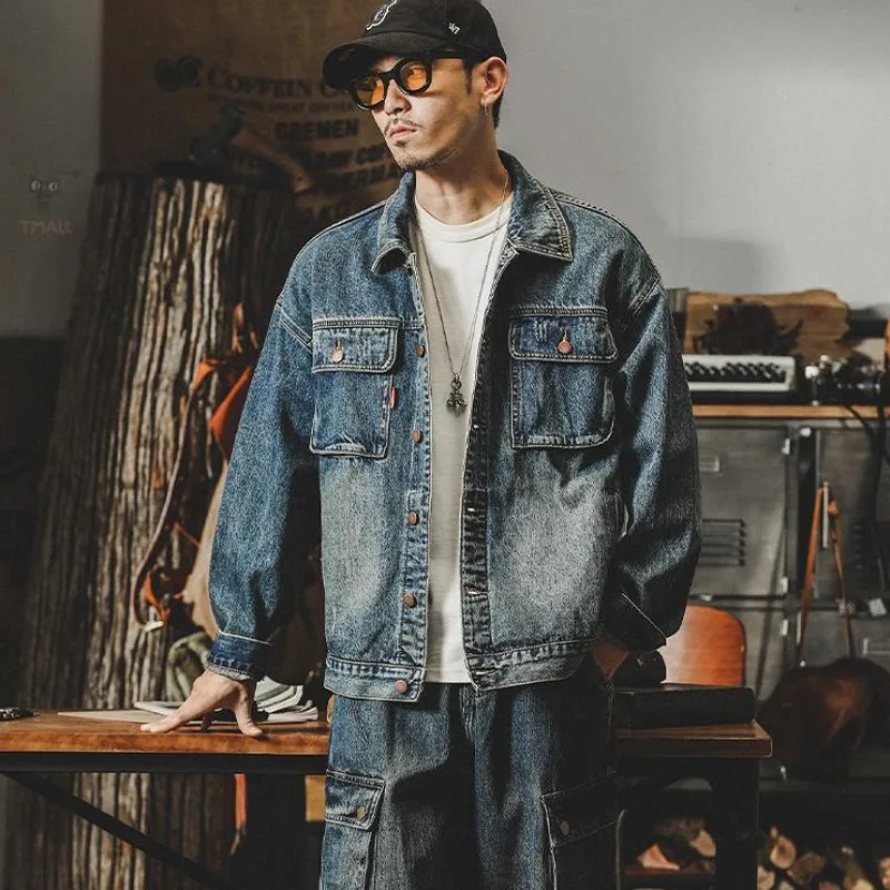 Trendy Loose Denim Jackets Man - Quality Winter Clothing avaliação e preço