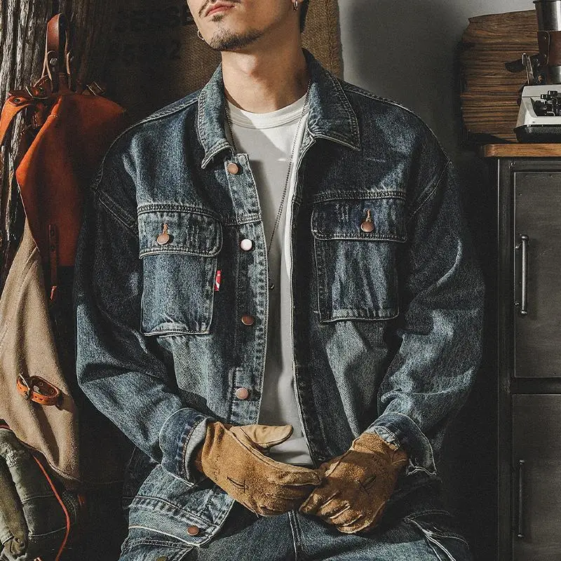 Trendy Loose Denim Jackets Man - Quality Winter Clothing avaliação e preço