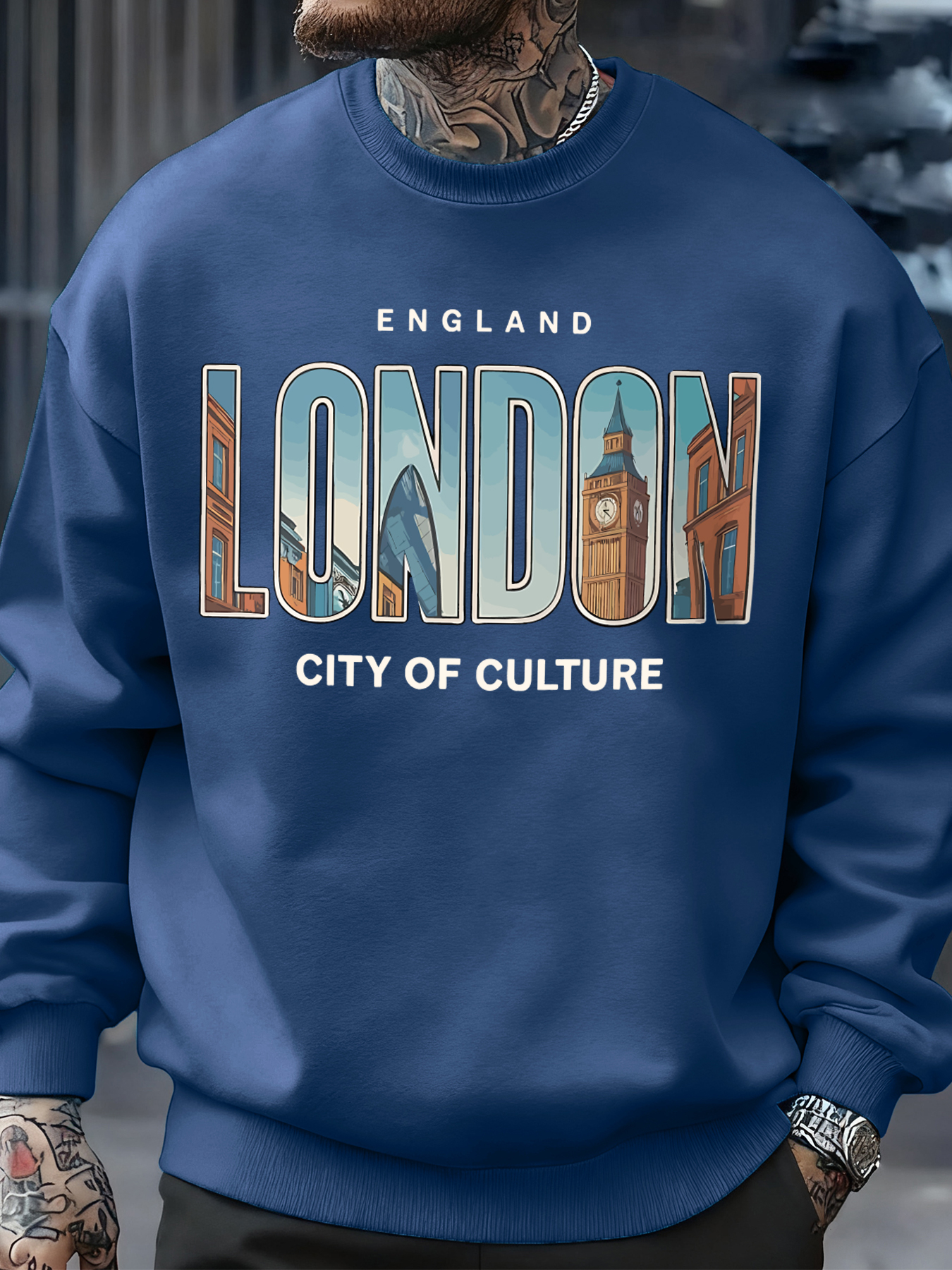 London City Pattern Sweatshirt - Winter Clothing London avaliação e preço