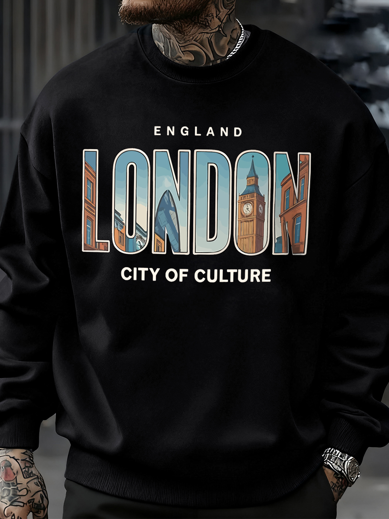 London City Pattern Sweatshirt - Winter Clothing London avaliação e preço