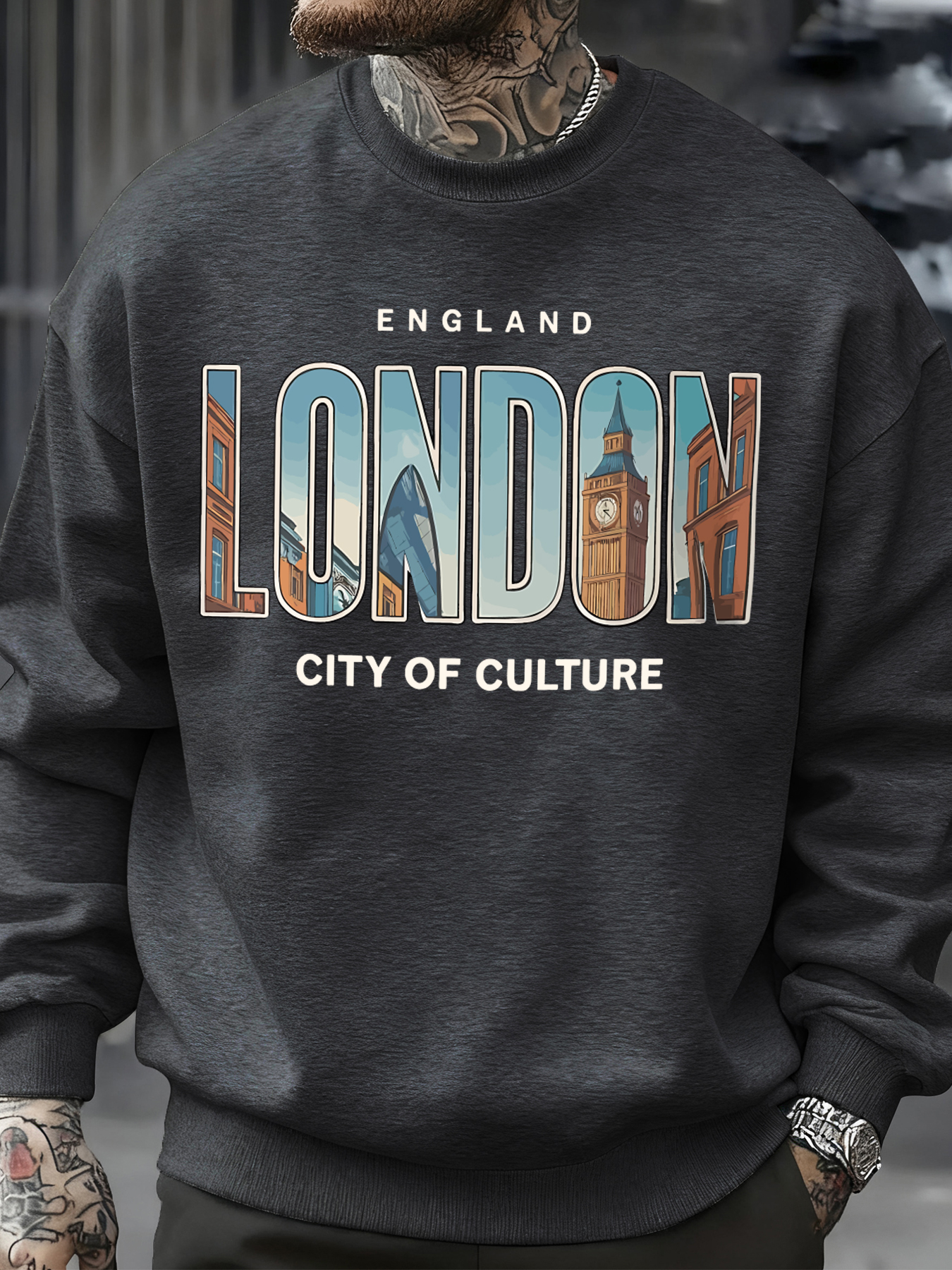 London City Pattern Sweatshirt - Winter Clothing London avaliação e preço