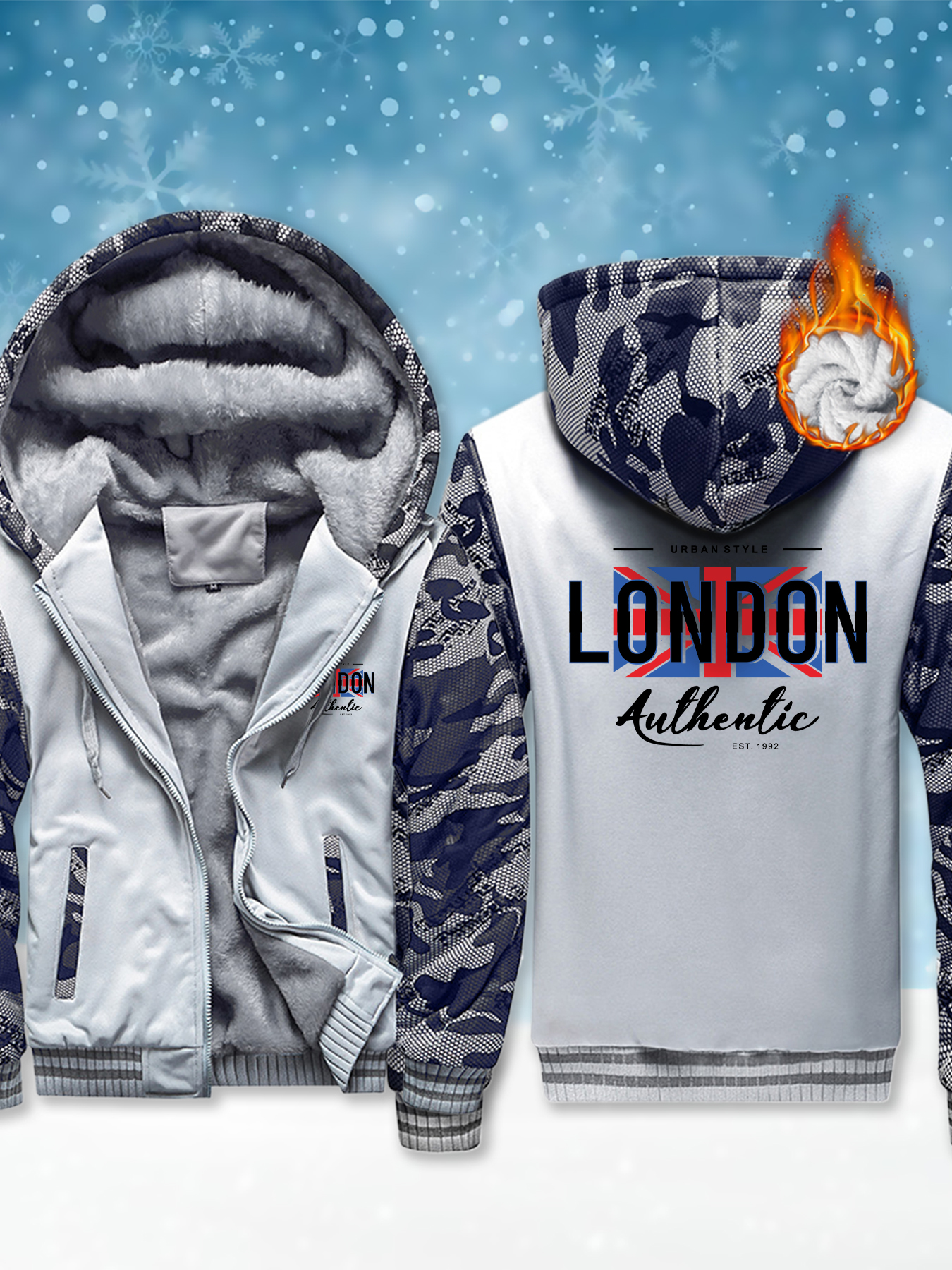 London Urban Style Print Men C - Winter Clothing London avaliação e preço
