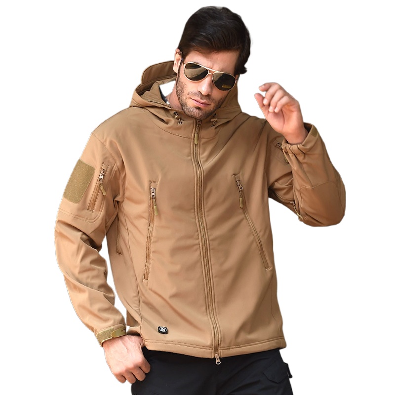 Outdoor Men Loose Tactical Hoo - Windproof Jacket Softshell avaliação e preço