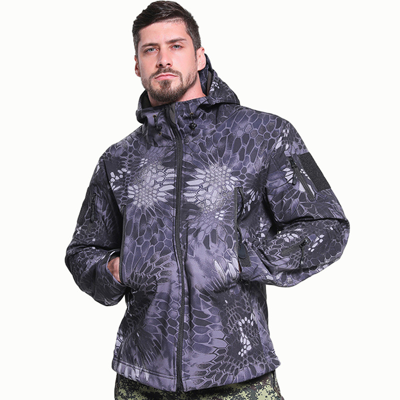 Outdoor Men Loose Tactical Hoo - Windproof Jacket Softshell avaliação e preço