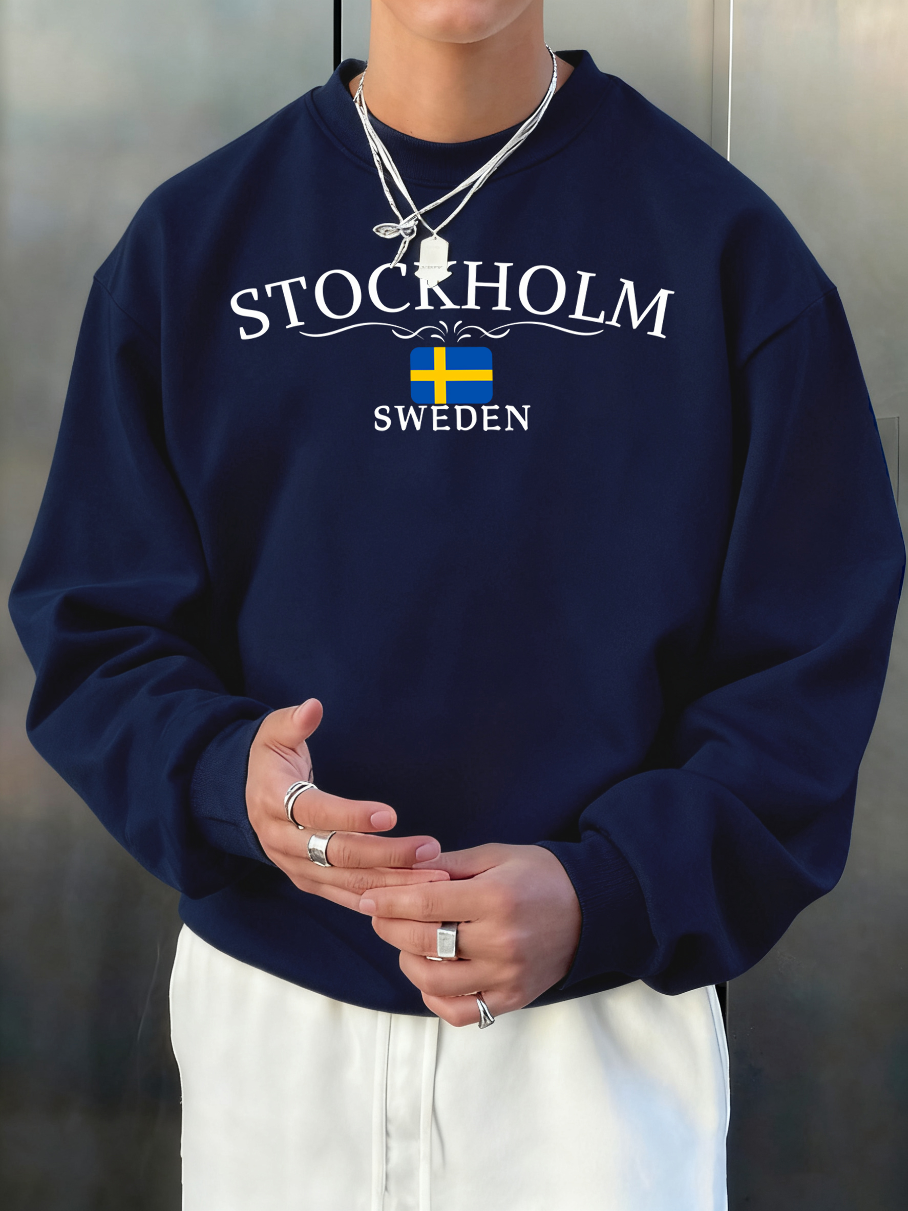 Stockholm Sweden Letter Print  - Winter Clothing Dress Up avaliação e preço