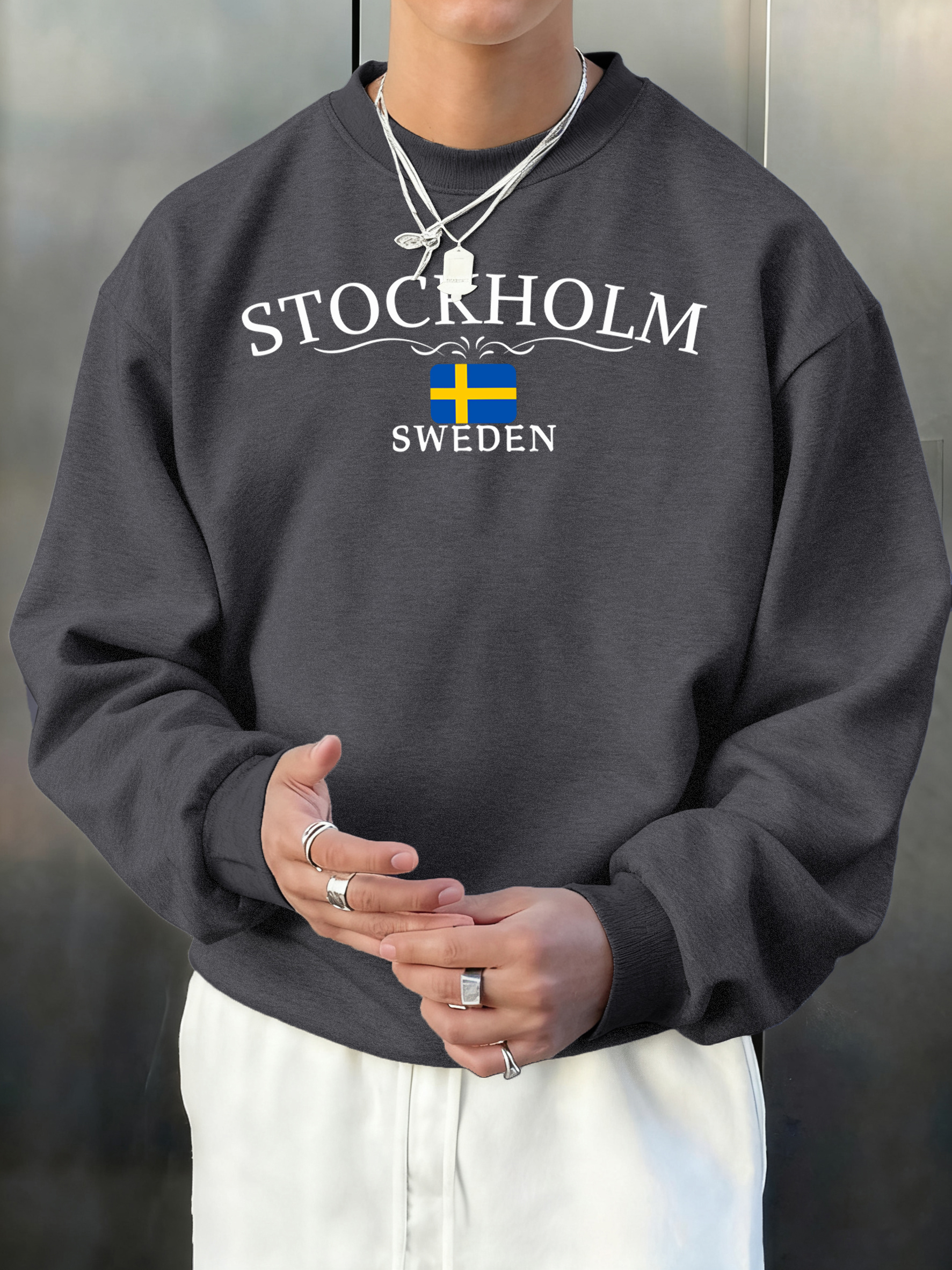 Stockholm Sweden Letter Print  - Winter Clothing Dress Up avaliação e preço