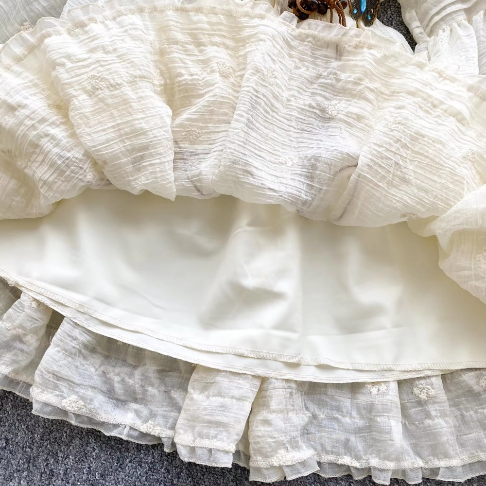 Sweet Embroidered O-neck Lace- - Winter Clothing Dress Up avaliação e preço