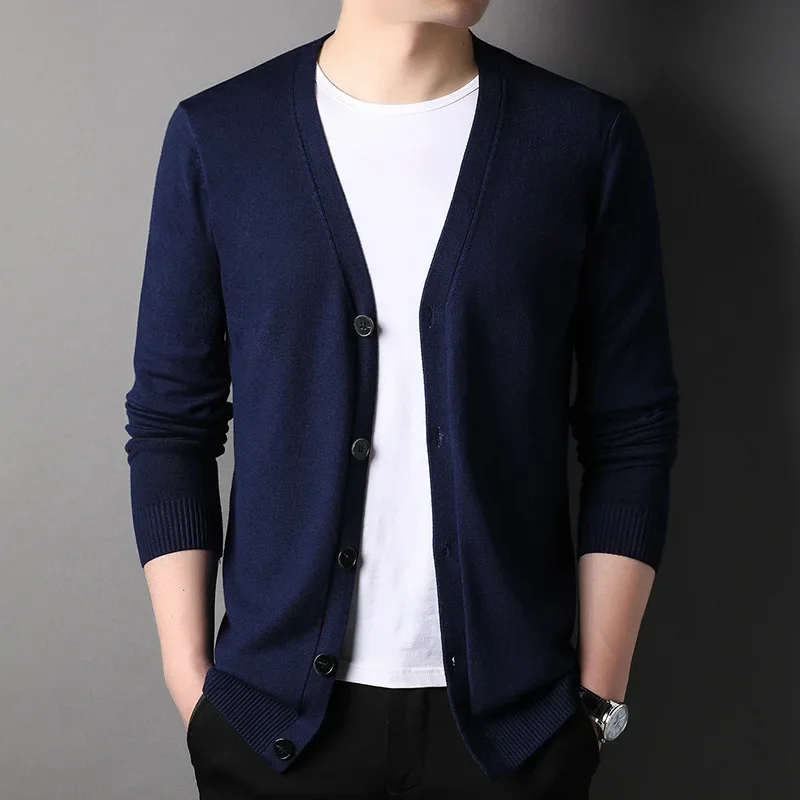 Spring and Autumn Knitted Card - Winter Clothing Men Style avaliação e preço