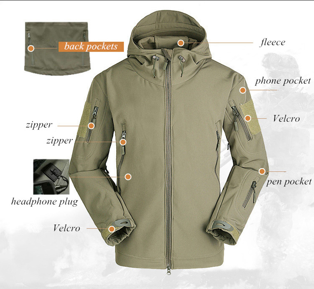 2025 Shark Skin Soft Shell Win - Windproof Jacket Softshell avaliação e preço