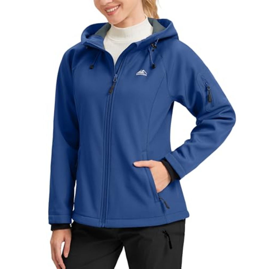 Women's Fleece Lined Softshell - Windproof Jacket Softshell avaliação e preço