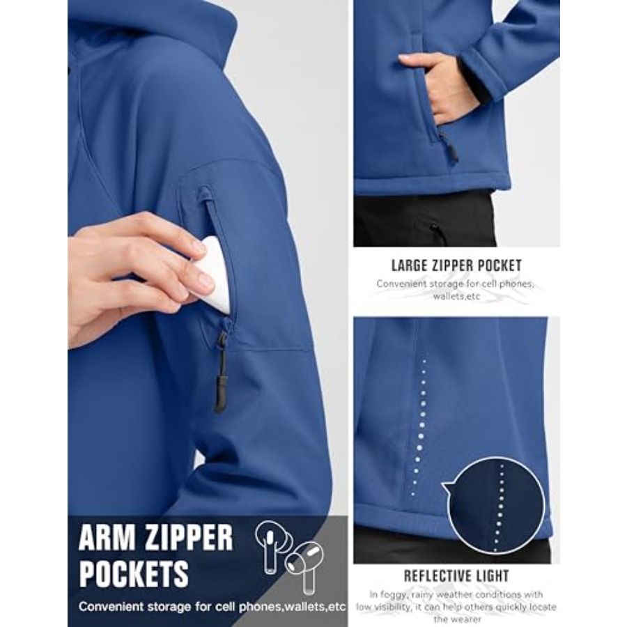 Women's Fleece Lined Softshell - Windproof Jacket Softshell avaliação e preço