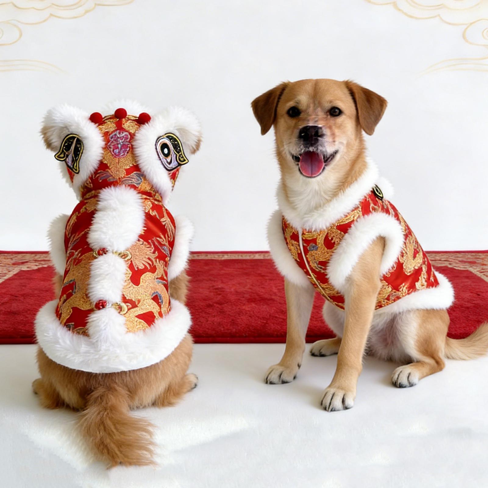 Lion Dance Cat Costume Winter  - Winter Clothing Dress Up avaliação e preço