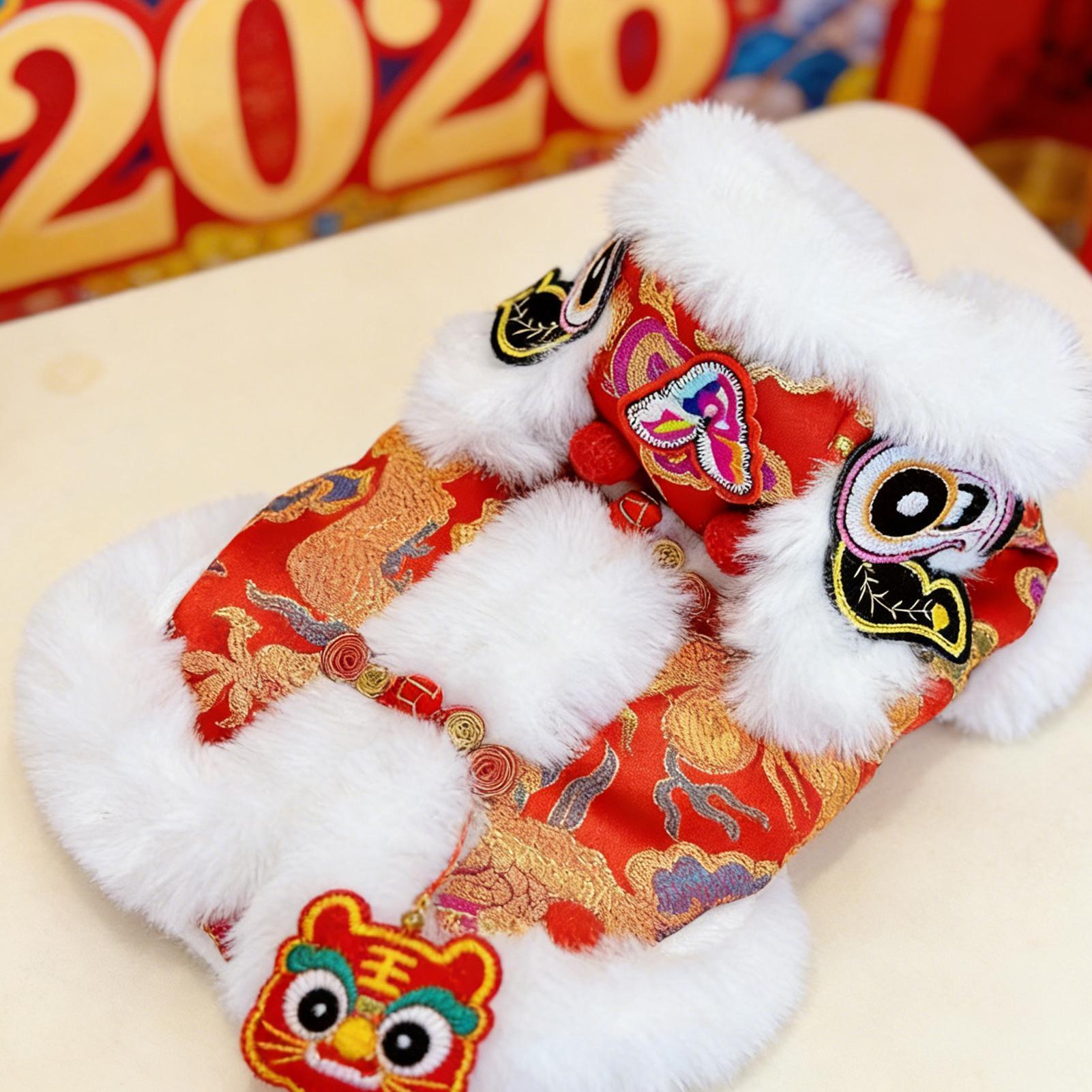 Lion Dance Cat Costume Winter  - Winter Clothing Dress Up avaliação e preço