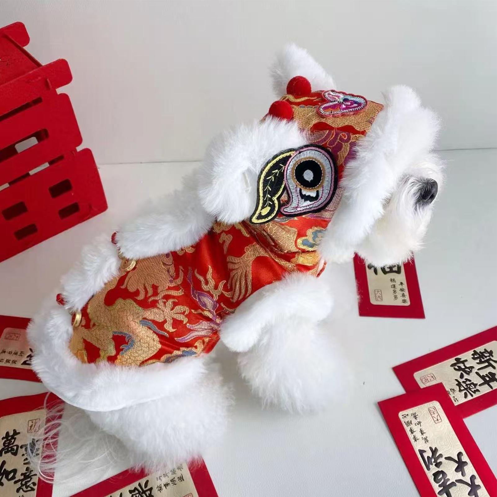 Lion Dance Cat Costume Winter  - Winter Clothing Dress Up avaliação e preço