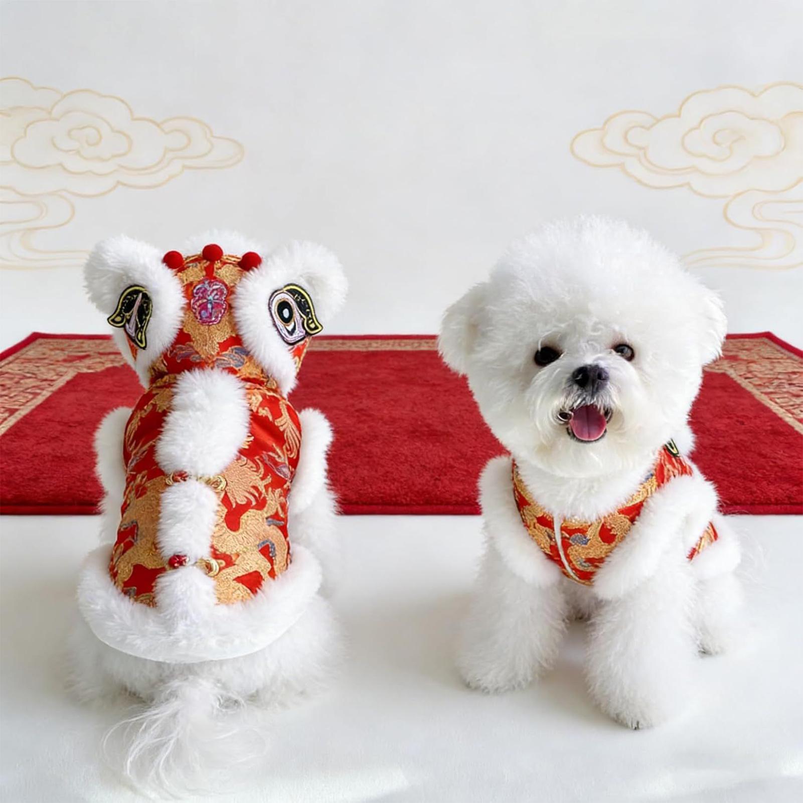 Lion Dance Cat Costume Winter  - Winter Clothing Dress Up avaliação e preço