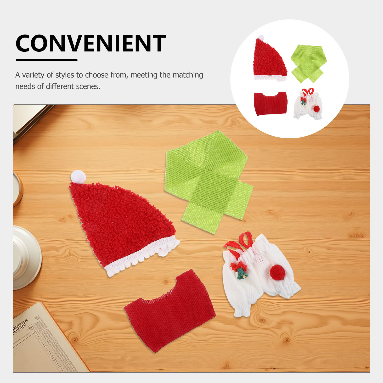 1Set Christmas Clothes Santa O - Winter Clothing Dress Up avaliação e preço