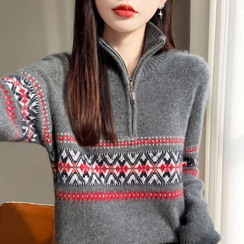 High Quality Women's Jacquard  - Quality Winter Clothing avaliação e preço