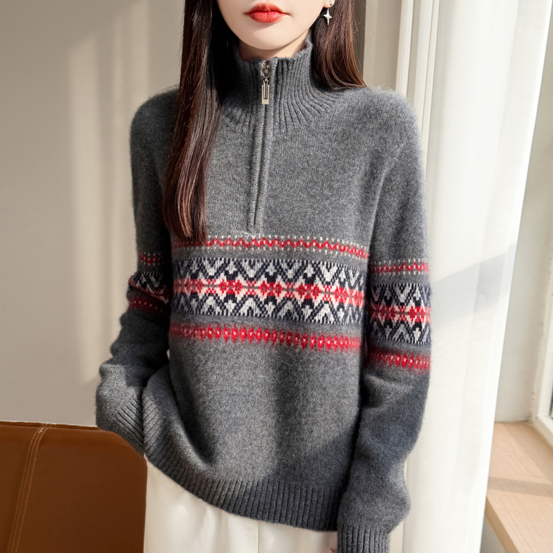 High Quality Women's Jacquard  - Quality Winter Clothing avaliação e preço