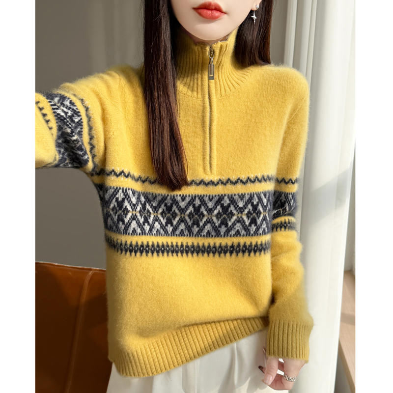 High Quality Women's Jacquard  - Quality Winter Clothing avaliação e preço