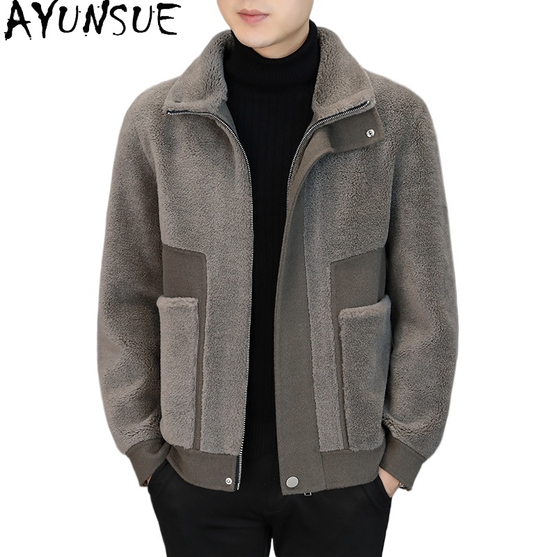 AYUNSUE Winter 100% Wool Coats - Winter Clothing Men Style avaliação e preço