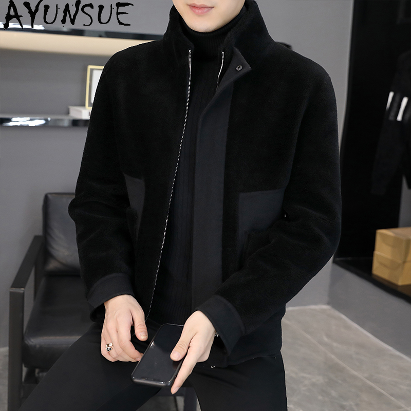 AYUNSUE Winter 100% Wool Coats - Winter Clothing Men Style avaliação e preço