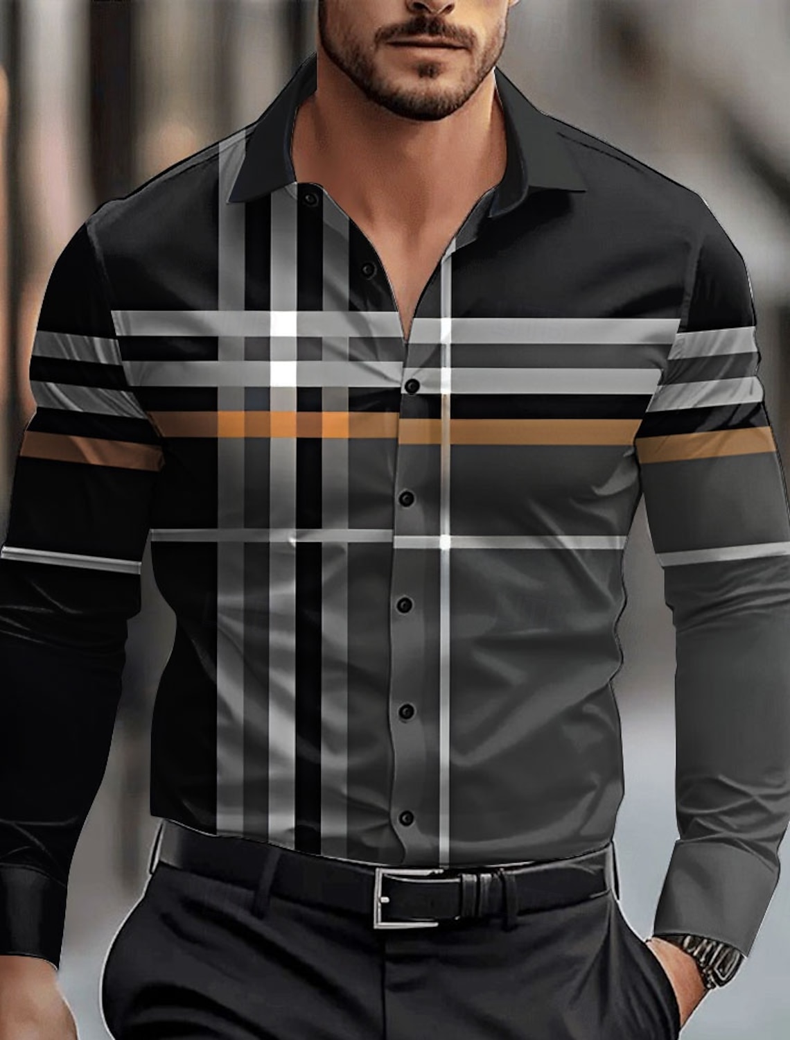 Geometic Business Casual Men's - Winter Clothing Dress Up avaliação e preço