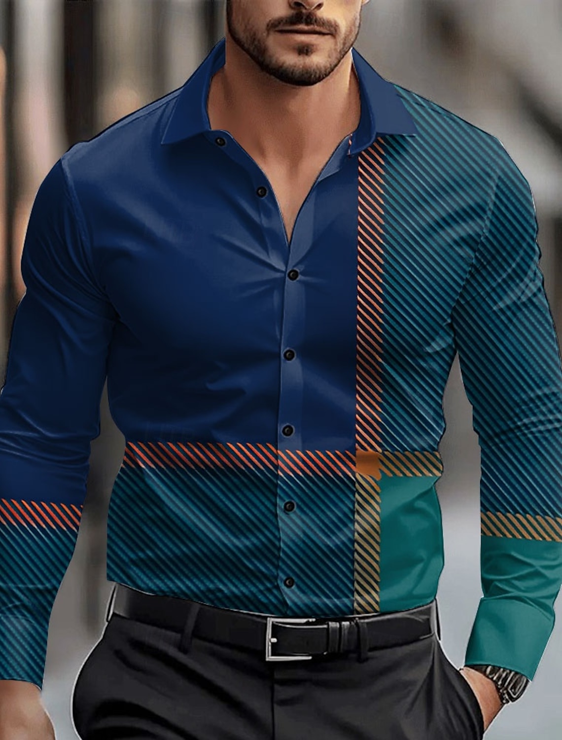 Geometic Business Casual Men's - Winter Clothing Dress Up avaliação e preço