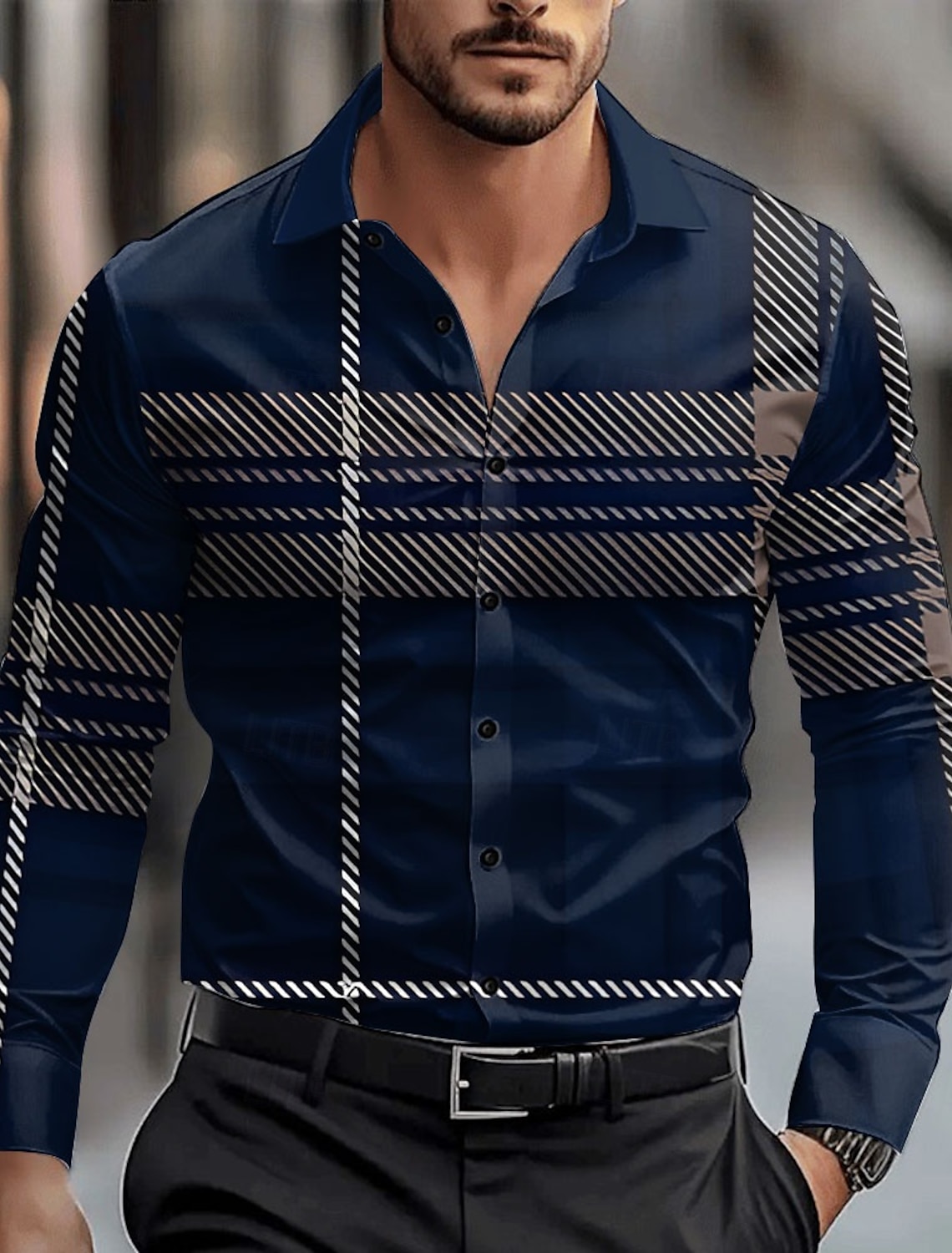Geometic Business Casual Men's - Winter Clothing Dress Up avaliação e preço