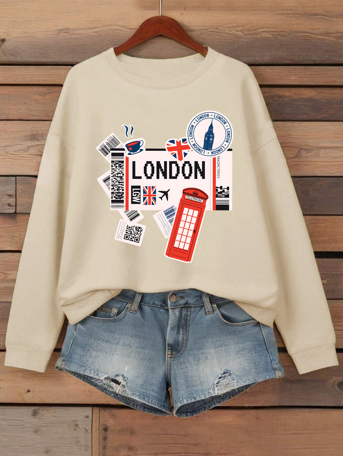 London Tourist Airfare Printin - Winter Clothing London avaliação e preço