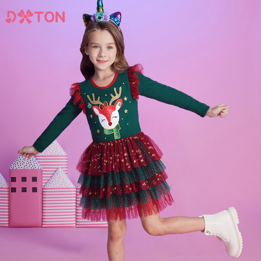 DXTON New Year Girls Dress Lay - Winter Clothing Dress Up avaliação e preço
