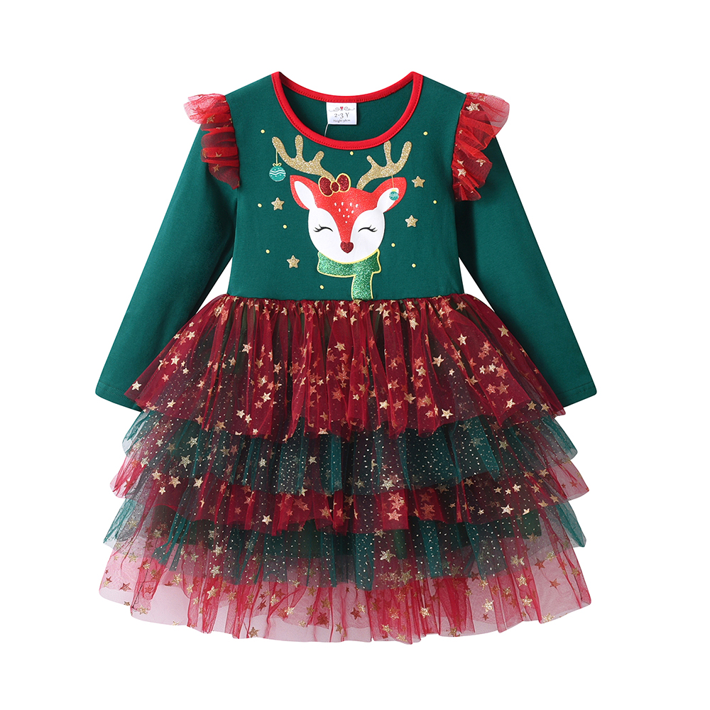 DXTON New Year Girls Dress Lay - Winter Clothing Dress Up avaliação e preço
