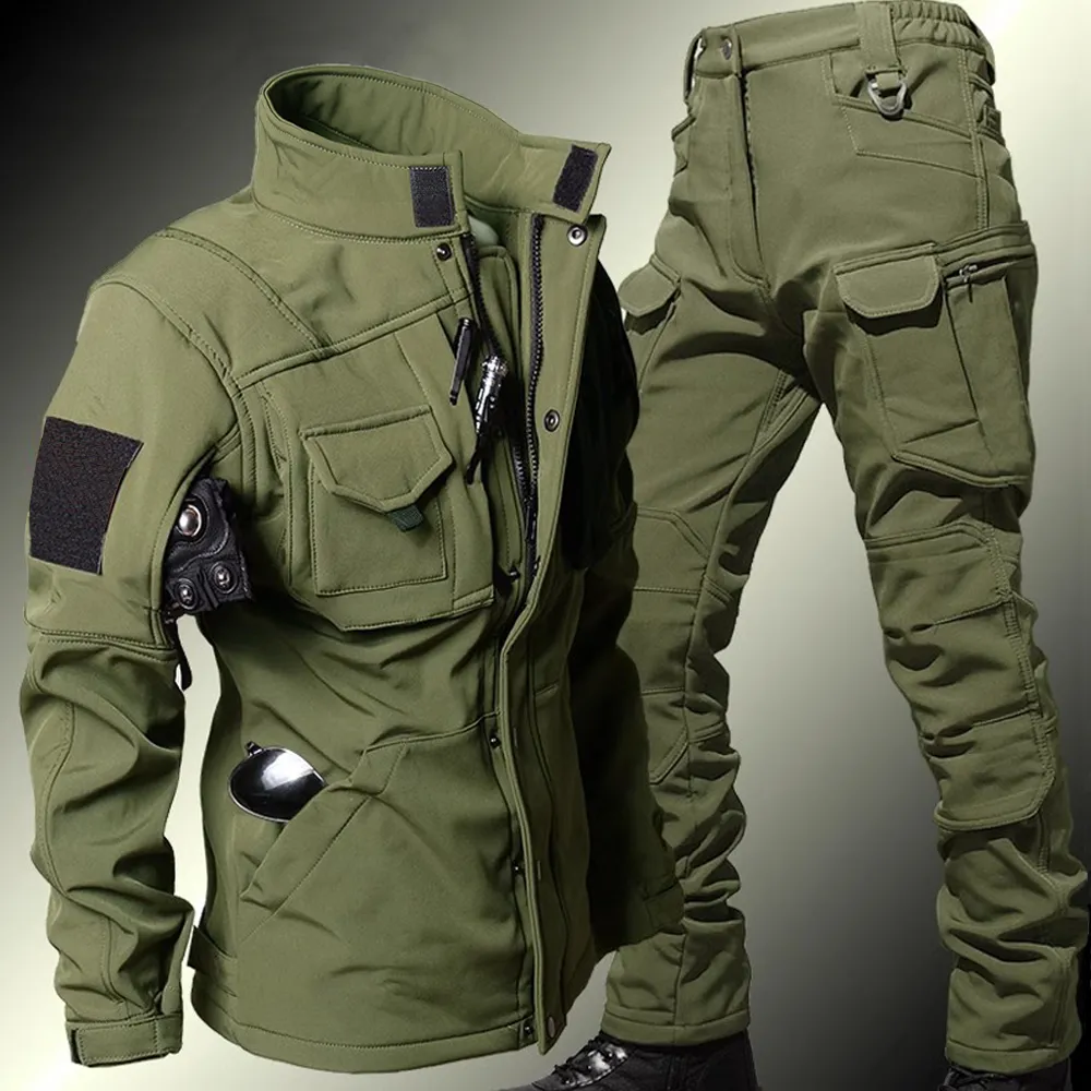 Men's Tactical Sets Winter Sha - Windproof Jacket Softshell avaliação e preço