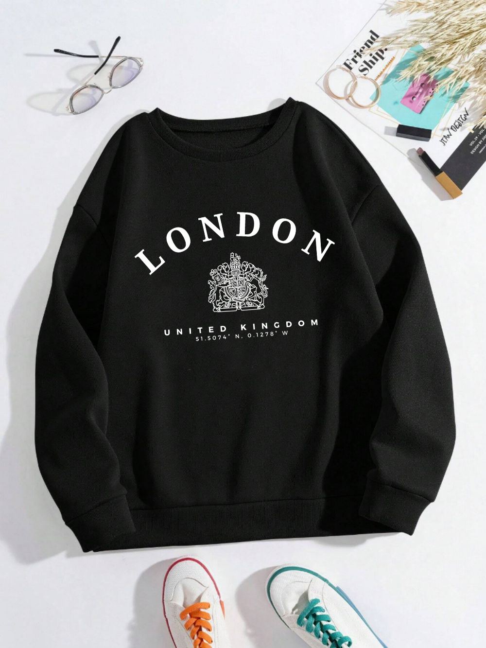 London Uk Royal Badge Print Wo - Winter Clothing London avaliação e preço