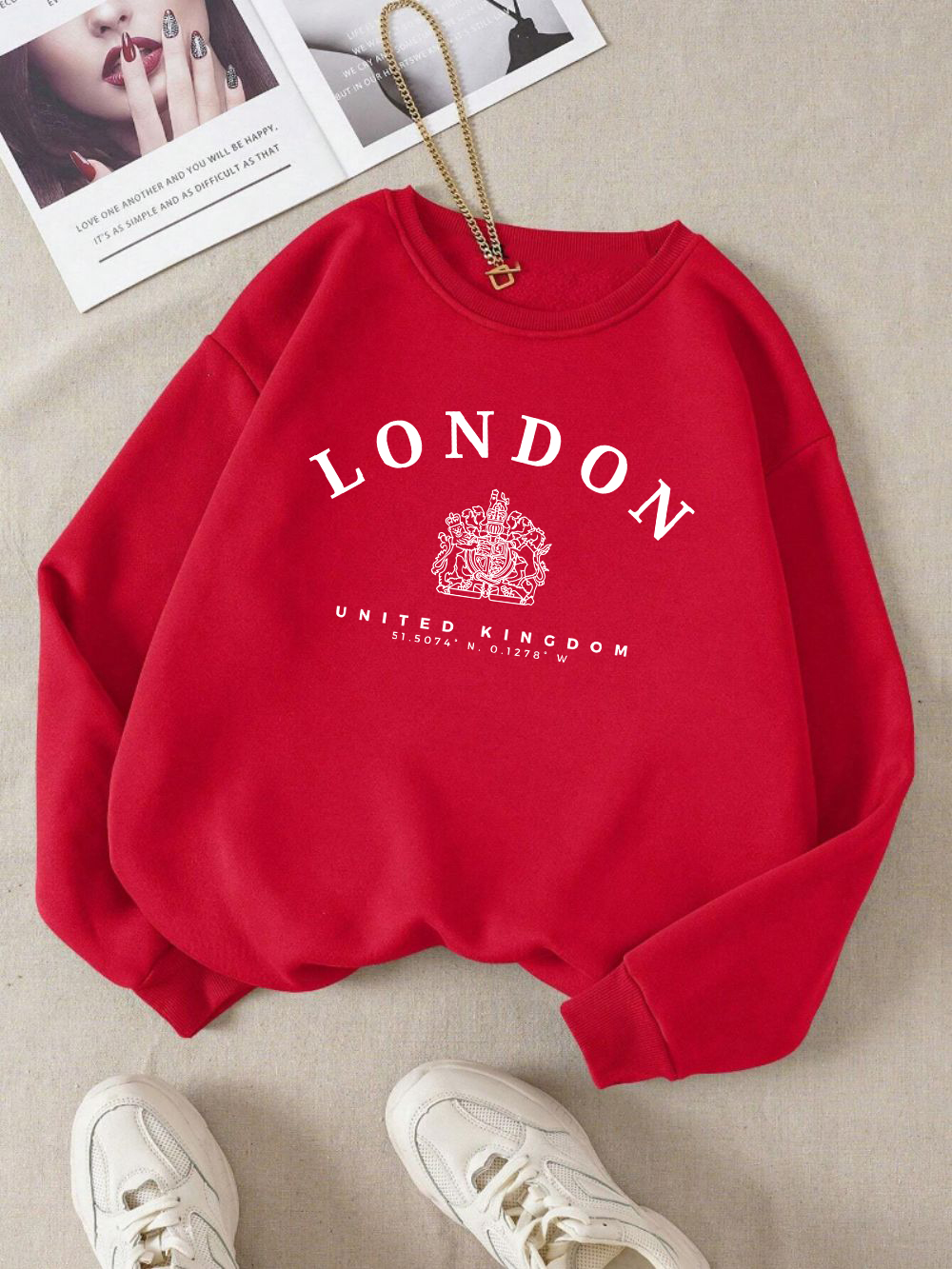 London Uk Royal Badge Print Wo - Winter Clothing London avaliação e preço