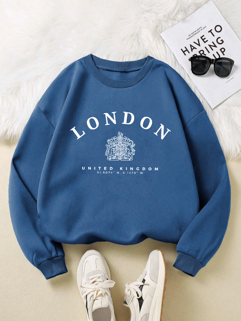 London Uk Royal Badge Print Wo - Winter Clothing London avaliação e preço