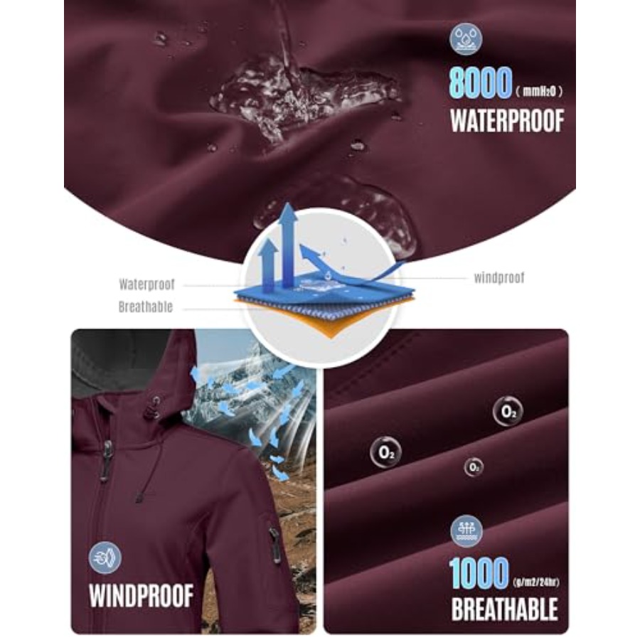 33, 000Feet Women's Softshell  - Windproof Jacket Softshell avaliação e preço