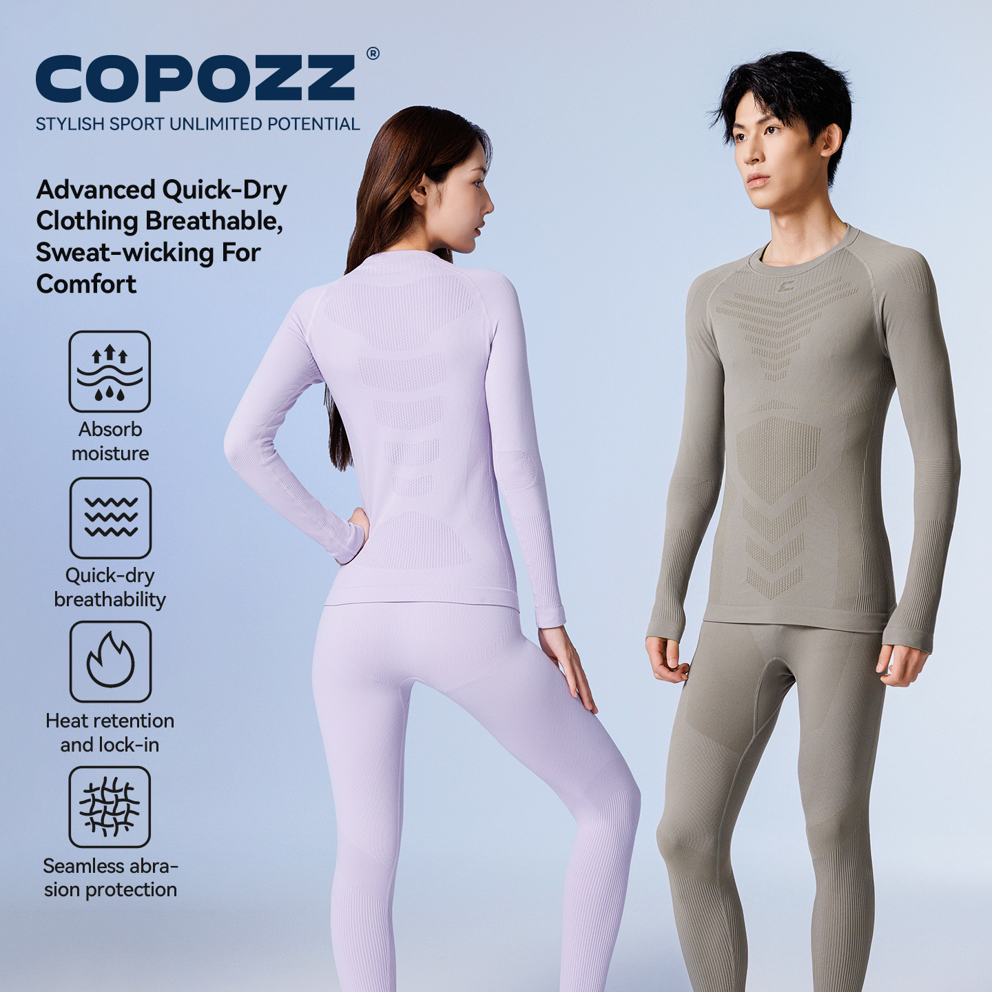 COPOZZ Women Men Seamless Ski  - Thermal Base Layer avaliação e preço