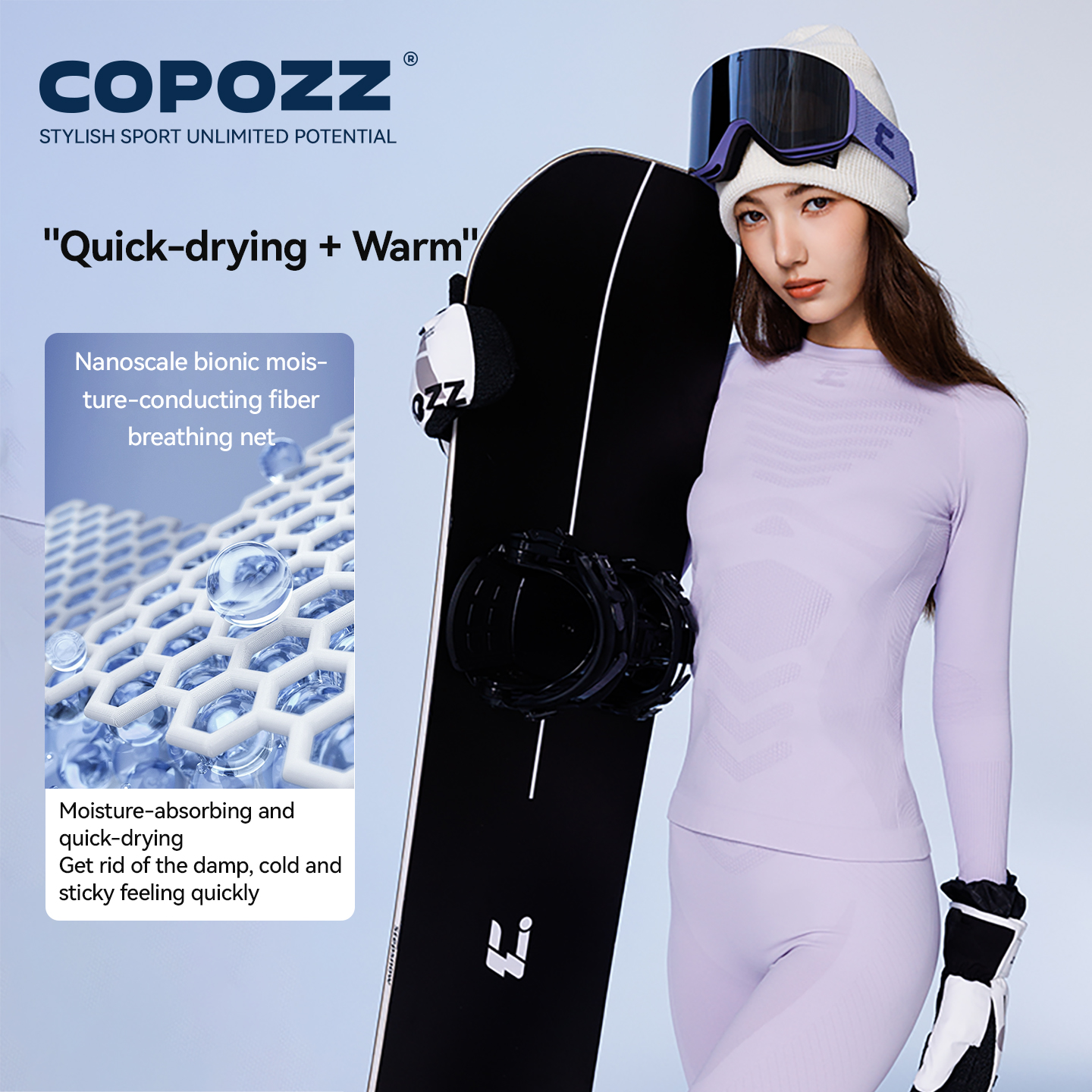 COPOZZ Women Men Seamless Ski  - Thermal Base Layer avaliação e preço