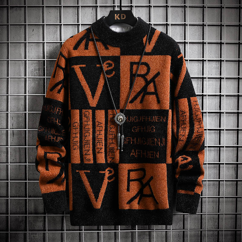 Men Knitted Sweater Stripe Pul - Quality Winter Clothing avaliação e preço